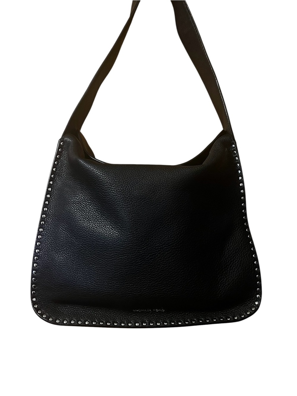 Michael Kors Classic Black Stud-Trim Leather Shoulder
